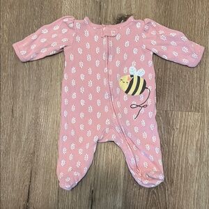 Carter's Pink Footed One Piece with Bee Design